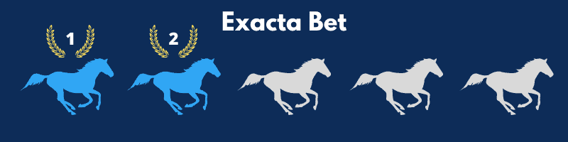 An exacta bet is one where you pick what horse comes in first and second place.