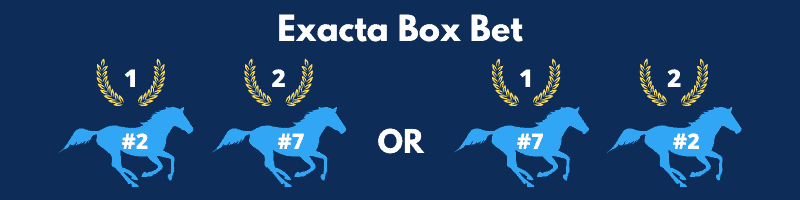 An exacta box wager is where you pick the two horses who will come in first and second place, in either order.