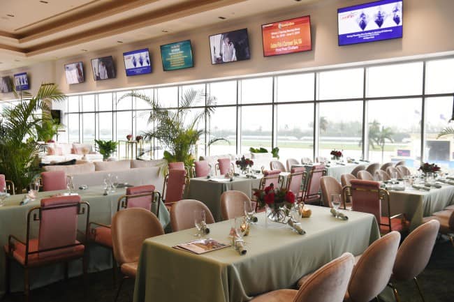 When you visit Gulfstream race track, you can enjoy luxury indoor seating with several amenities.